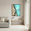 Aquarelle sur toile bleu sarcelle et beige-133562753