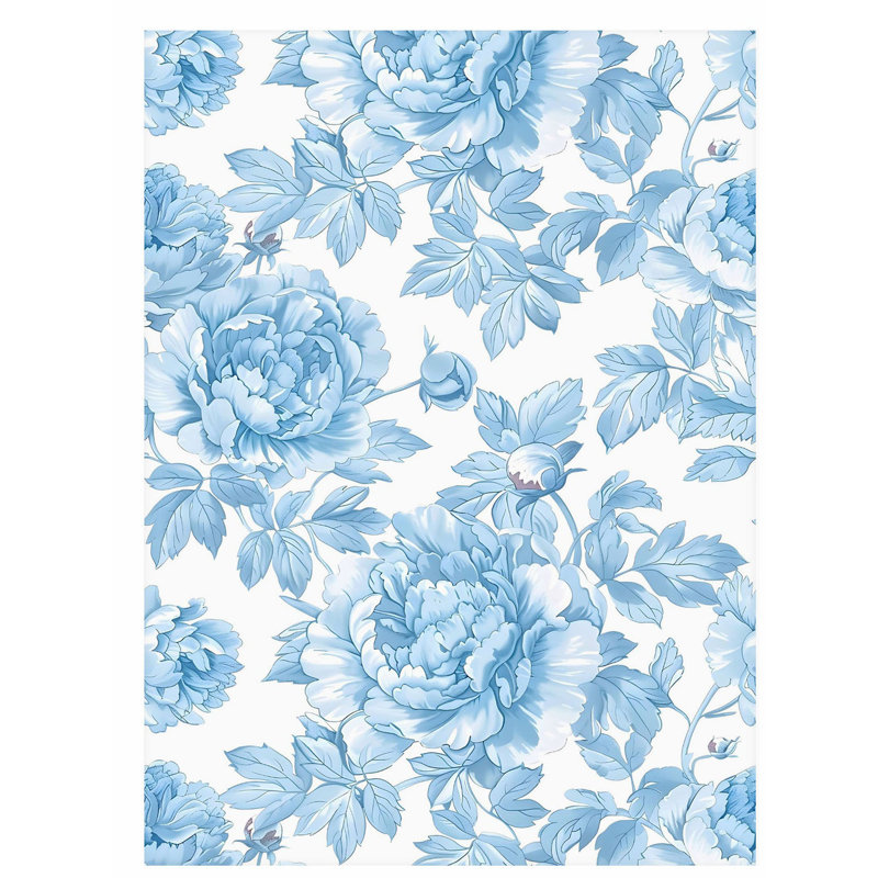 Motif floral de fleurs bleues IV, H 16 po x l 12 po