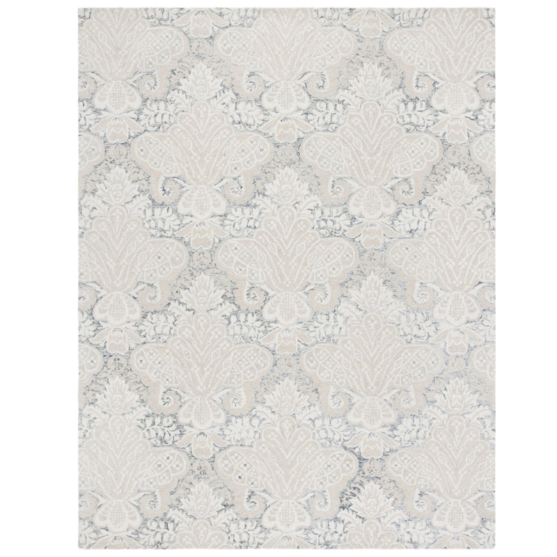 Hoadley Hand Tufted Wool And Cotton With Latex Ikat Rug, Rectangle 8' x 10'