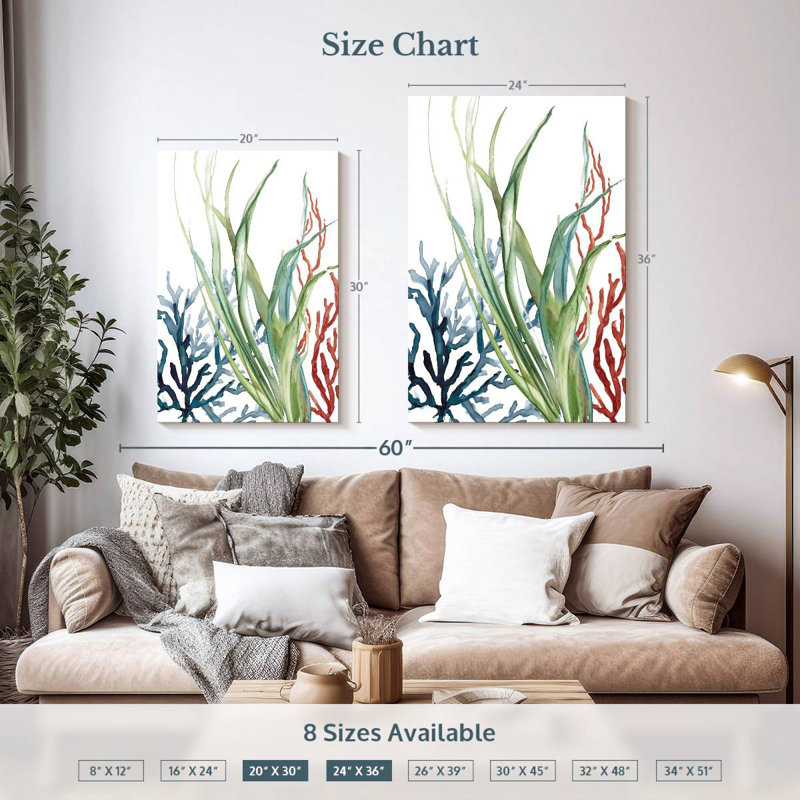Brampt Ocean Garden II, 36" H x 24" W