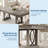Spacious 71-Inch Dining Table for 6-8, Rectangular Wooden Table with Double Pedestal Base, 2 Storage Drawers-872610566