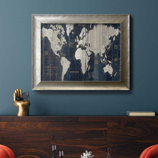 Williston Forge OLD WORLD MAP Framed On Canvas Print | Wayfair