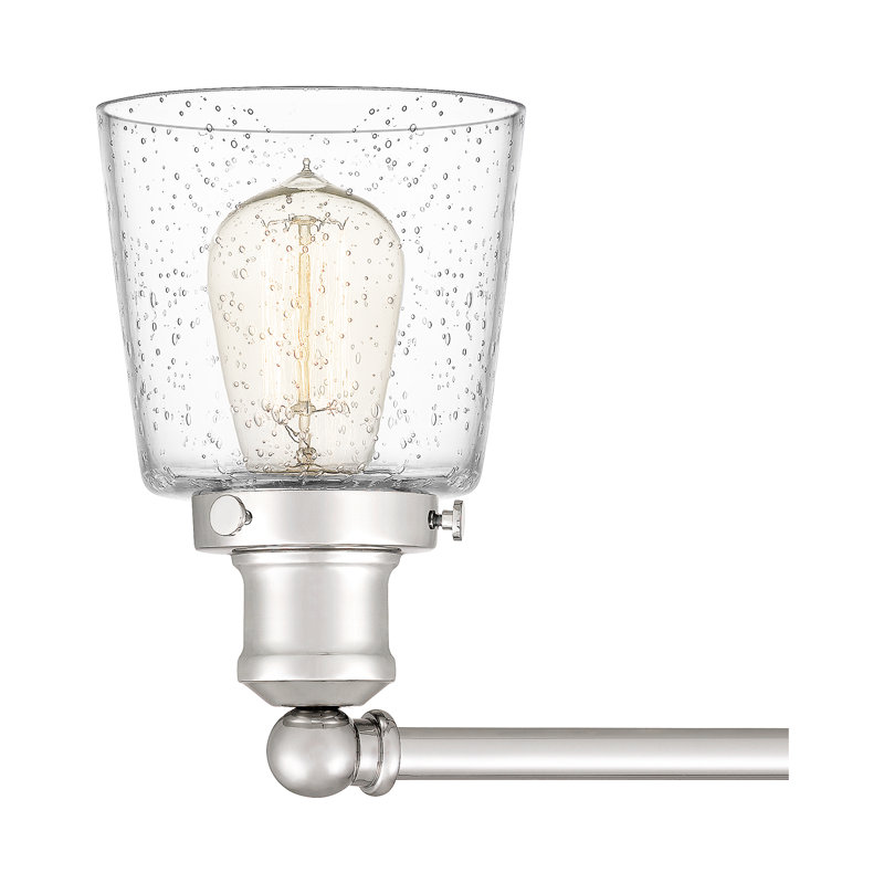 Éclairage pour meuble-lavabo à intensité variable Pickett, Nickel poli, Transparent avec grains