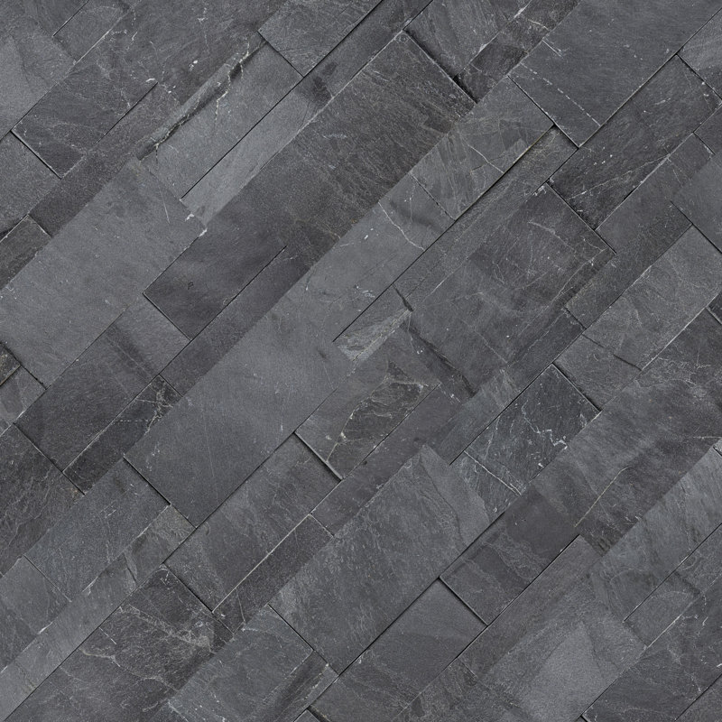 Stonecrest 9 in. x 24 in. Split Face Natural Stone Ledger Panel Wall Tile, Kyoto Noir