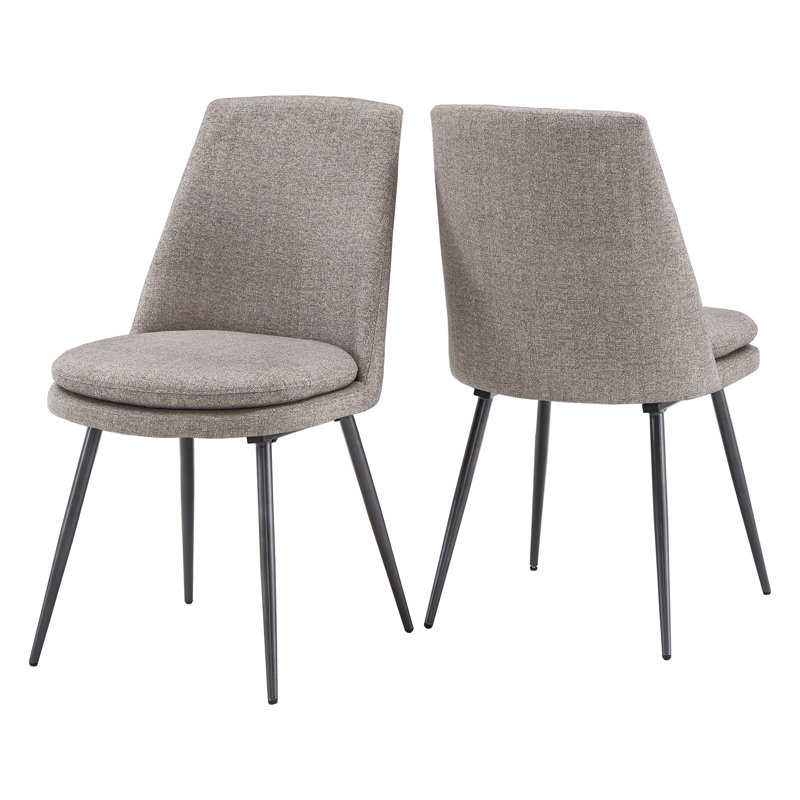 Chaise d'appoint rembourrée Moeller, Chenille gris foncé, Gris fer