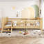Lit double en bois massif pour enfants avec bibliothèques, escaliers mignons et garde-corps-809318901-809318902