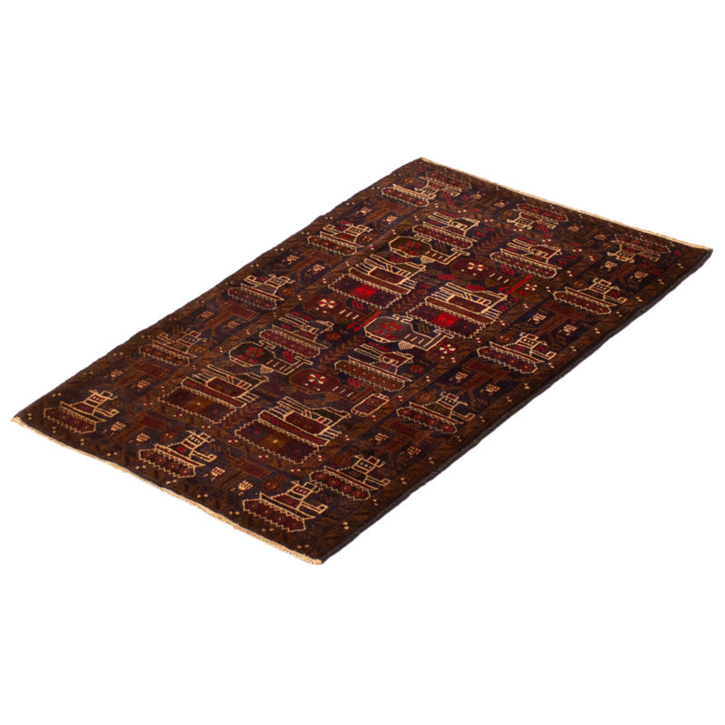 Tapis bleu marine foncé Rare War 2 pi 10 po x 4 pi 6 po