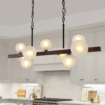 9-light Farmhouse Chandelier Bubble Chandelier Glass Chandelier