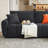 110" Modular L-Shape Sectional Sofa - Boucle Fabric with Pull-Line Design, Movable Ottoman & 330 lb Capacity - 4-Seater-1489094819