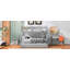 Lit simple superposé au dessus d'un lit double avec échelle, lit gigogne simple, barrière de sécurité-960299665