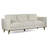 Bishop White Corduroy Twill Fabric Sofa with Walnut Wood Legs-1894945543