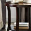 Table ovale - Présentoir en placage de bois avec tablette contemporaine-550775517