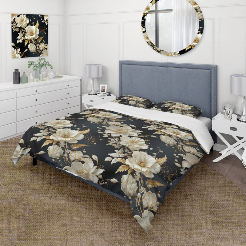 Neo Victorian Fusion Victorian Pattern XVI - Ensemble de housse de couette à motif floral