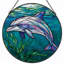 Panneau de vitrail 12 "H Dolphin Ocean-2026607381