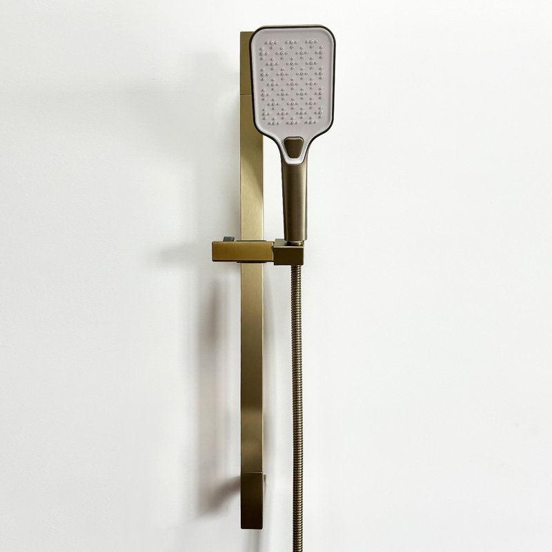 Handheld Shower With Slide Bar And Hose, Brushed Gold