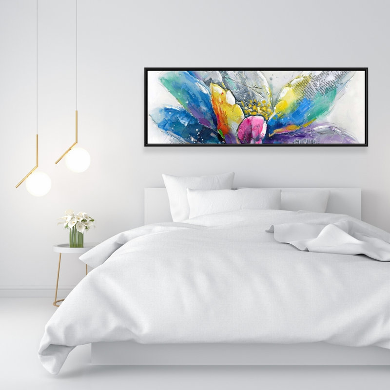 "Fleur abstraite avec journal" sur toile