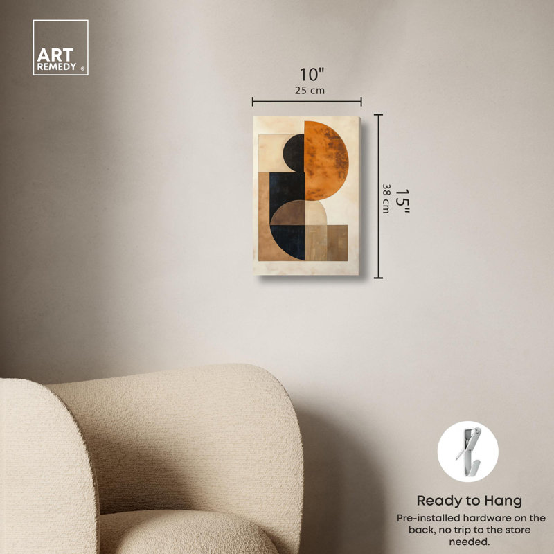 Toile «Divided Circle II» par Art Remedy, H 15 po x l 10 po, Toile tendue