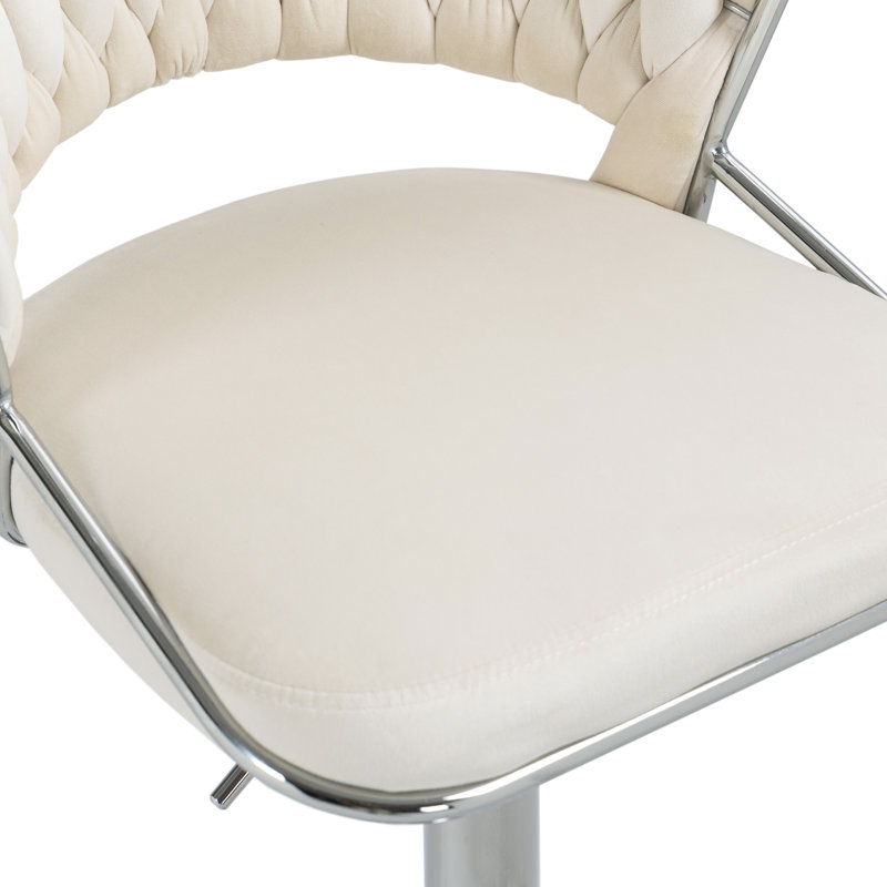 Tabouret de bar Christal, Ivoire ivoire, Argent argent
