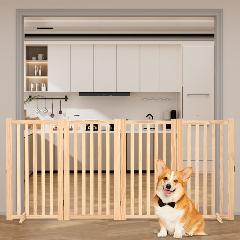 Barrière pour chien autoportante en bois 36 po x l 36 po x 4 panneaux pliables pour escaliers et portes