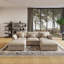 Elowen U-Shaped Modular Sectional Plush Sofa With Movable Ottoman-176367008