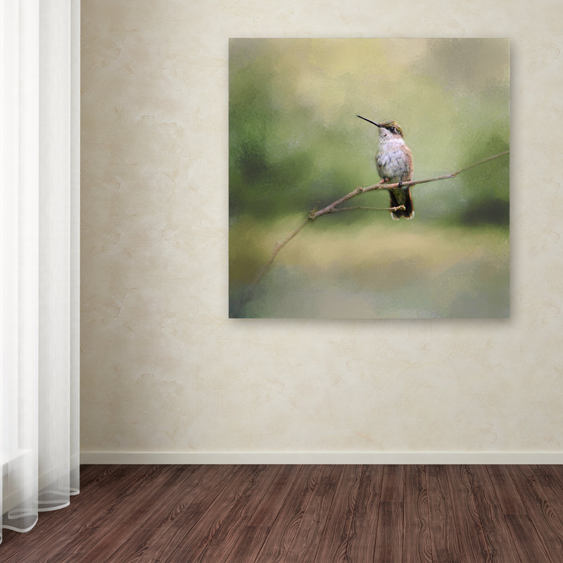 Tiny Visitor Hummingbird Canvas Art in Serene Colors