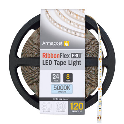 RibbonFlex Pro, 24 V, 5 000 K, 120 DEL / M, IP20, bande lumineuse sous l'armoire 2,5 M