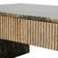 Table basse de 47 pouces de style Mid-Century moderne avec plateau en faux travertin et tiroir rectangulaire en bois de noyer pour salon