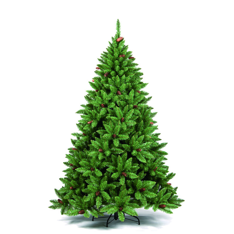 Christmas Tree Stoccolma, Extra Thick Artificial Tree, Real PVC Effect Tree With Pine Cones Included, 5.91ft H