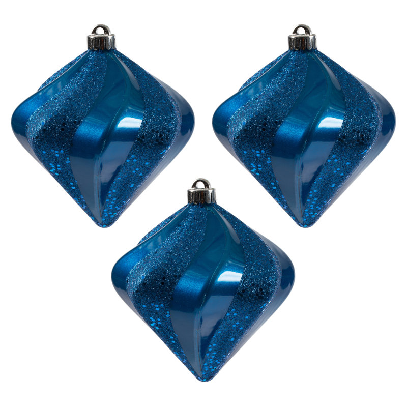 Ornement de Noël Swirl Diamond, Bleu