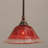 Stem Hung Mini Pendant With 10" Raspberry Crystal Glass-32464562
