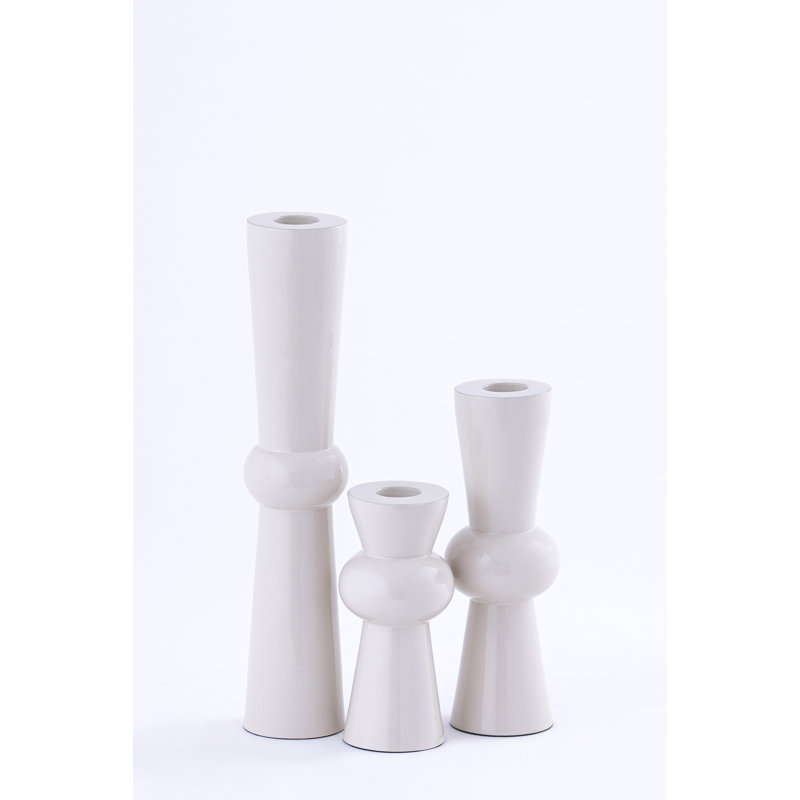 Porte-bougie blanc moyen en aluminium, H 5 po x l 2 po x P 2 po