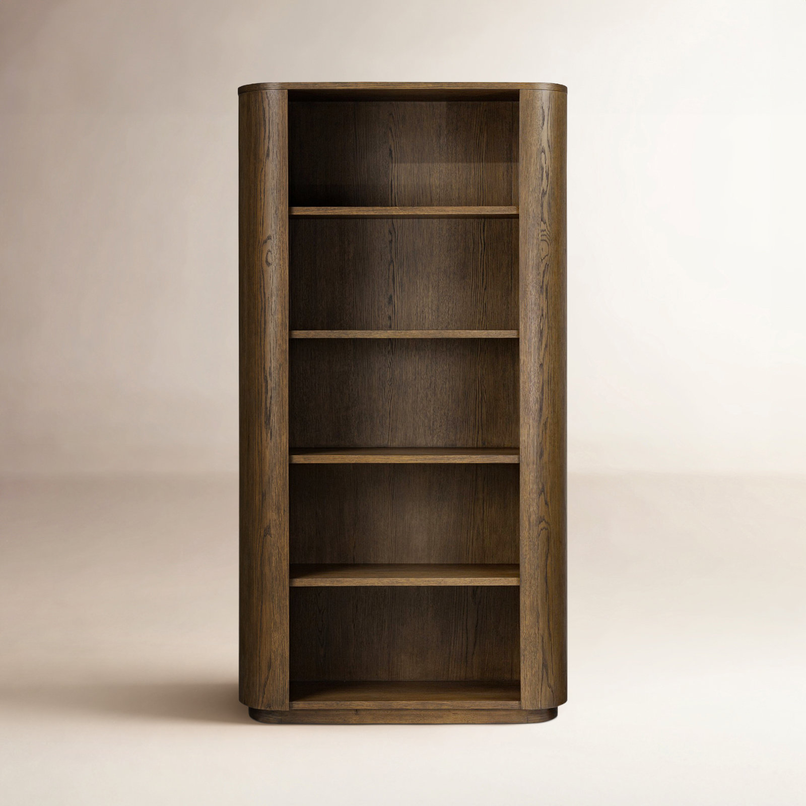 Lillian Wide Bookcase, Medium Brown