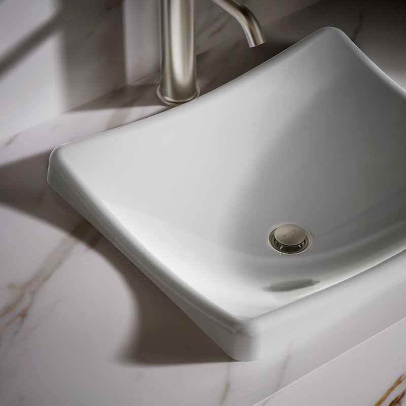 DemiLav Metal Specialty Vessel Bathroom Sink, White