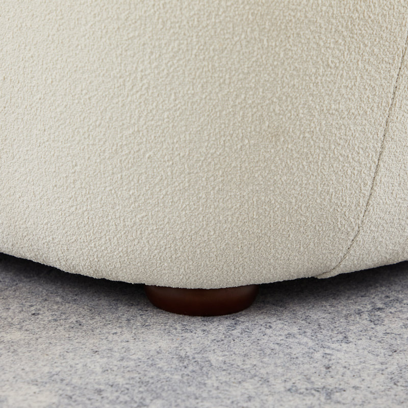 Armi 83.8'' Japandy Style Boucle Fabric Sofa, Ivory Boucle