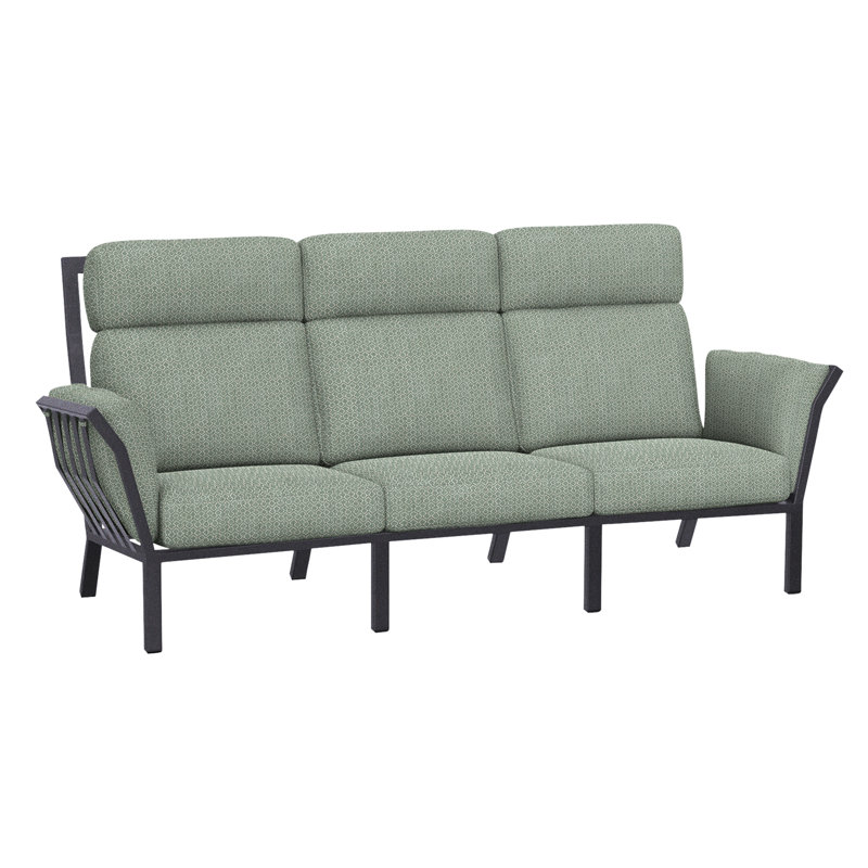 Aris Outdoor 3 - Seat Patio Sofa, Sahara Cafe, Graphite