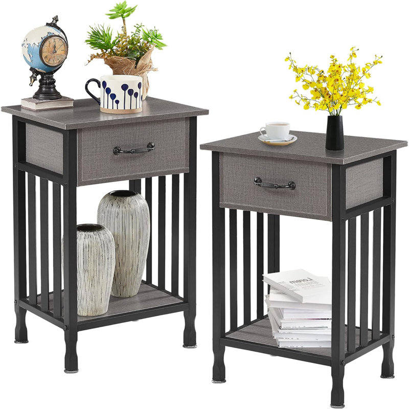 Table de bout Gefell, Gris chanvre