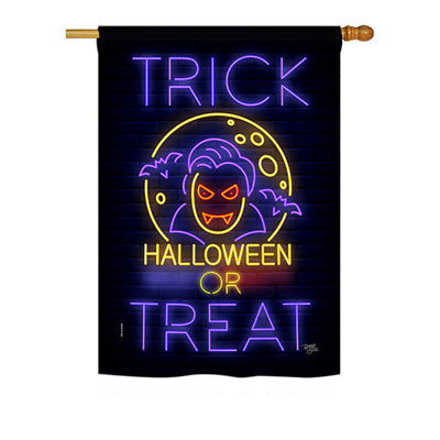 Drapeau de maison en polyester 40 po x 28 po Furac Halloween Dracula Fall Impressions