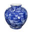 Vase décoratif en porcelaine bleu-blanc Caleb, finition glacée mouchetée 9 pouces