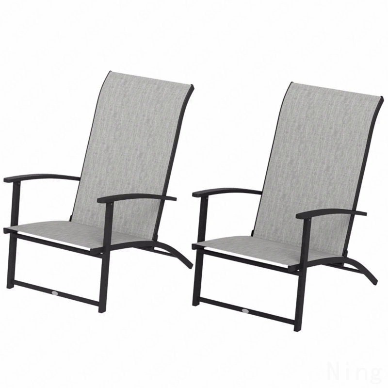 Ensemble de 2 chaises d'extérieur pliantes, Gris