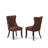 5 Piece Dining Table Set Contains a Round Table with Pedestal and 4 Burgundy Polyester Fabric Upholstered Chairs, Sand Blasted Black-873730436-874069901