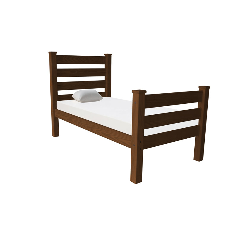 Brown Solid Wood Twin Bed Frame