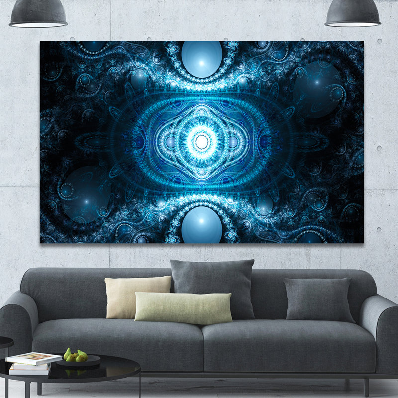 " Cabalistic Light Blue Pattern ", 12" H x 20" W x 1" D