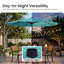 Parasol de terrasse inclinable en acier de 120 pouces (3 m) avec éclairage solaire à DEL-754969667