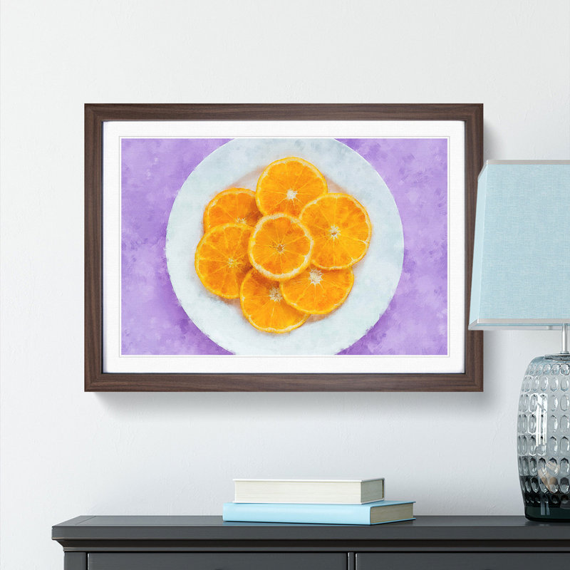 Slices of the Orange - Picture Frame Painting Print, 62cm H x 87cm W x 2cm D, Walnut Framed