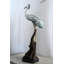 Sculpture bronze en forme de héron sur base de marbre en bois flotté 17 po x 17 po x H 37 po