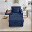Canapé confortable moelleux en velours côtelé avec rangement, repose-pieds et tableau pour salon et appartement-129427446