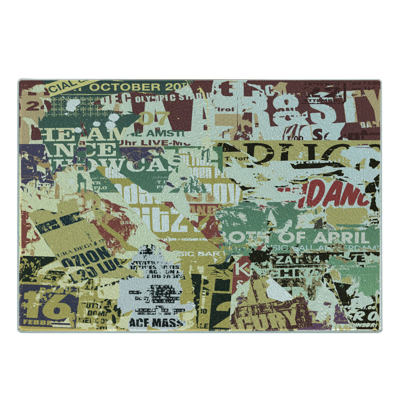 Multicolore planche à découper en verre trempé Ambesonne