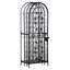 Armoire à vin haute avec serrure Homy, peut contenir 45 bouteilles, fer forgé noir-122359275