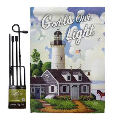 Ensemble de drapeaux en polyester 18,5 x 13 po God Is Our Light