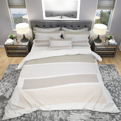 Polyester Striped Duvet Cover Set